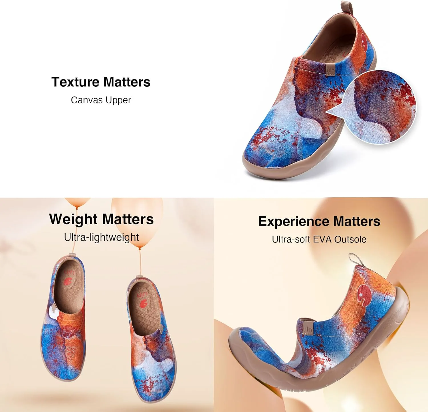 

Мужские лоферы UIN, раскрашенные дорожные туфли, слипоны для ходьбы, повседневные легкие удобные модные кроссовки Toledo Ⅰ Art