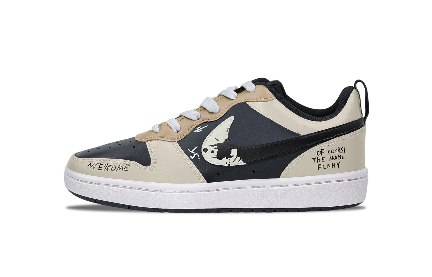 

Кроссовки Nike Court Borough Skateboarding Shoes Women's Low-top Brown/black, белый/черный