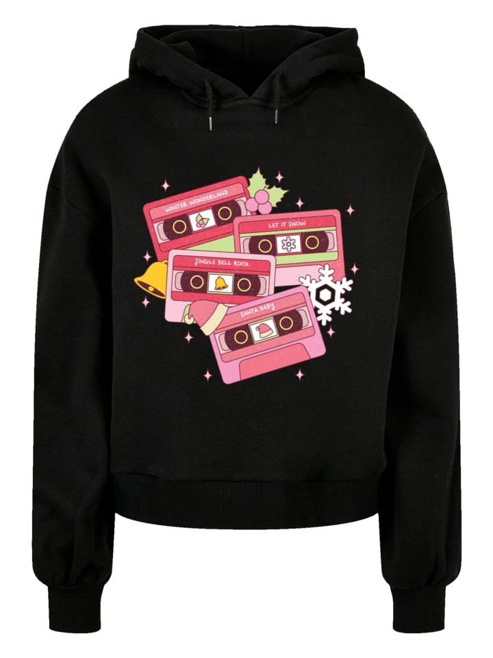 

Пуловер F4NT4STIC Oversized Hoody Weihnachten Retro Song Tapes Pink, черный