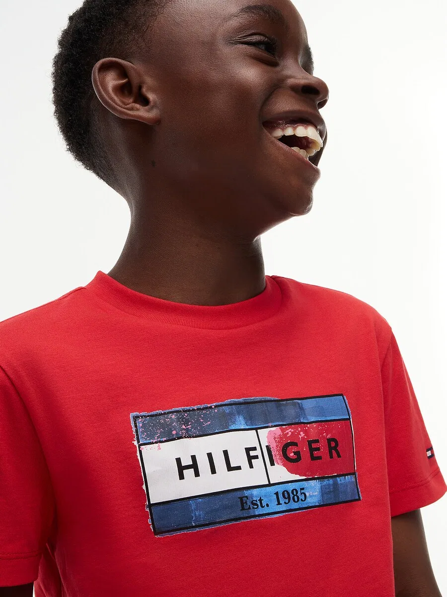 Футболка TOMMY HILFIGER красного цвета — фото 3