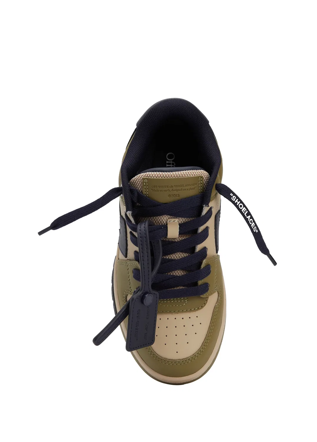 Сникерсы Off-White, green-beige — фото 4