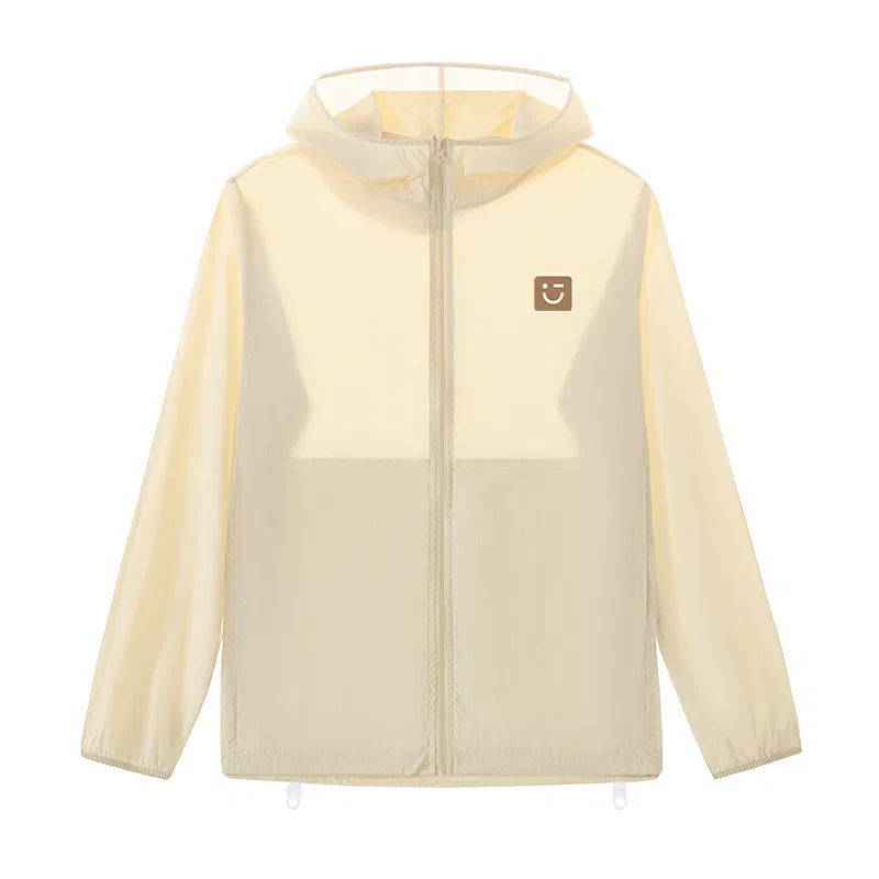 Детская куртка от солнца Warm Brown Smile Chest Logo MINISO, White — фото 3