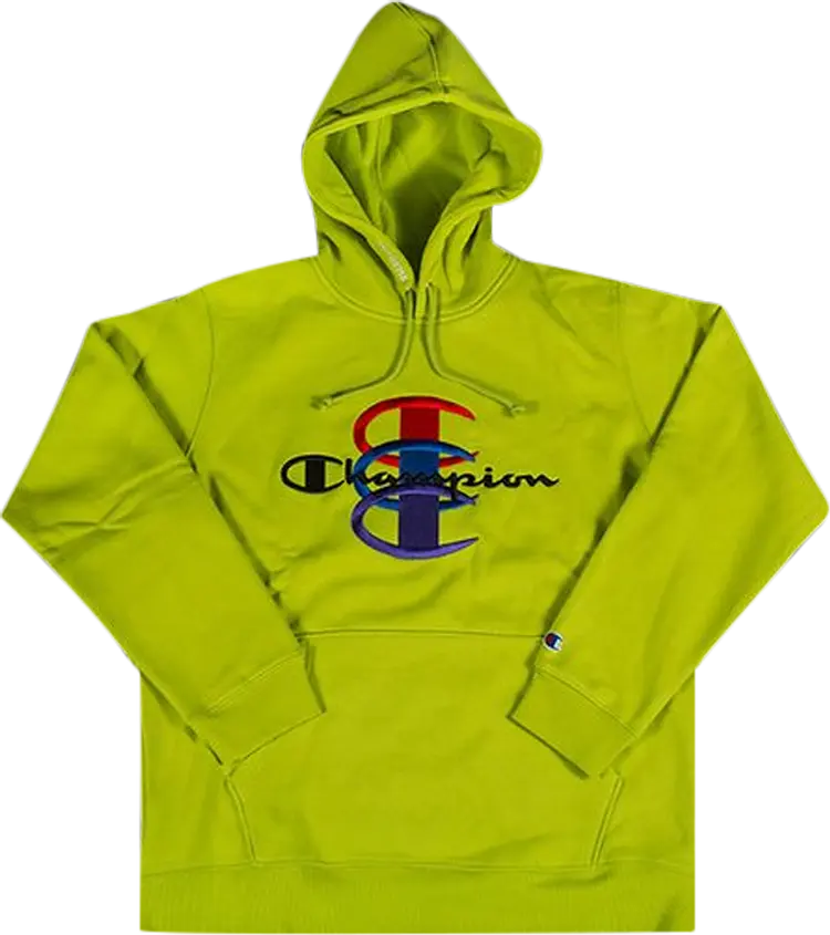 

Толстовка Supreme x Champion Stacked C Hooded Sweatshirt 'Green', зеленый