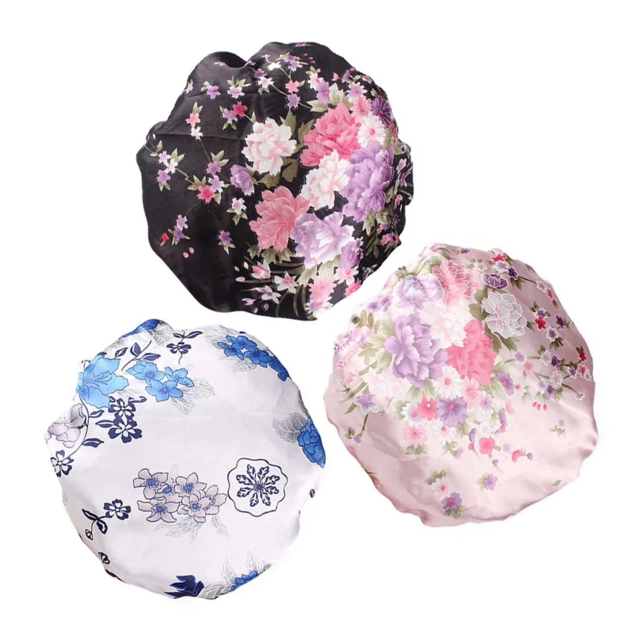 Шапочка для душа сатиновая, ELAYARD, набор 3 шт, 26x26 см, мультиколор