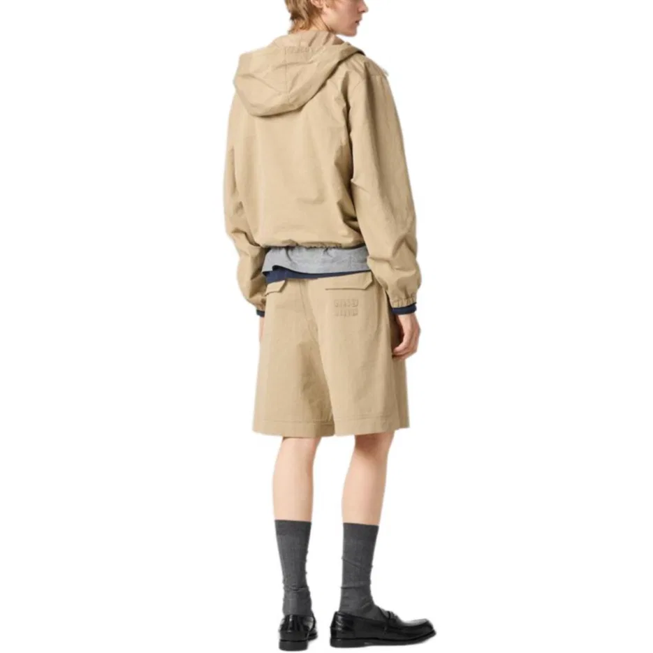 Женские шорты в стиле кэжуал с высокой посадкой SS26 Casual Shorts, MIU MIU, Gray Rope — фото 4