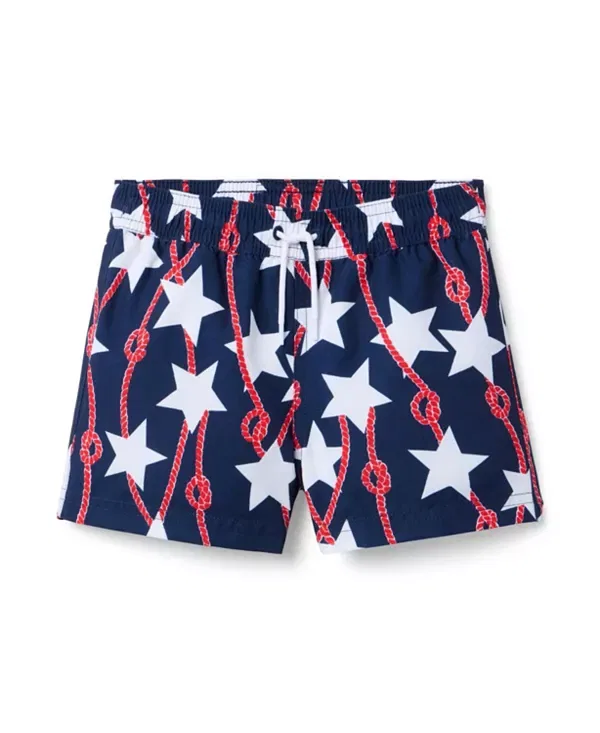 Детские плавки для мальчиков с принтом Boys' Printed Swim Trunk Janie And Jack, синий