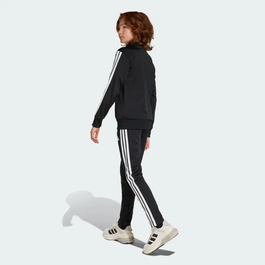 Спортивный костюм с длинным рукавом и молнией Tiberio 3-Stripes adidas, Черно-белый — фото 4