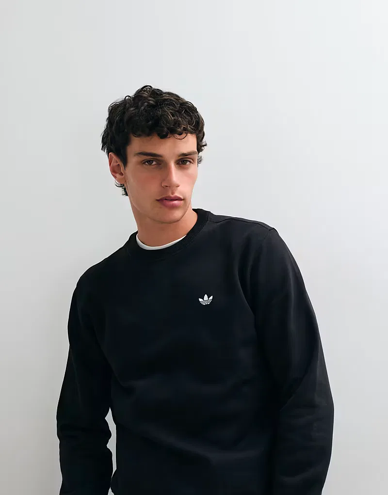 Толстовка Adidas Originals Trefoil Essentials с небольшим логотипом, черный — фото 3