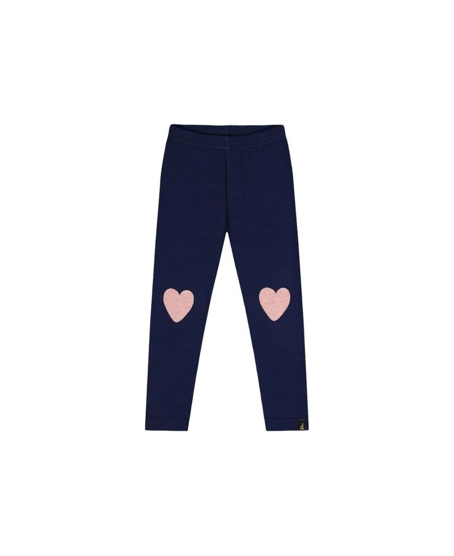 Леггинсы с аппликацией в виде сердца Deux par Deux, Royal Blue and Pink