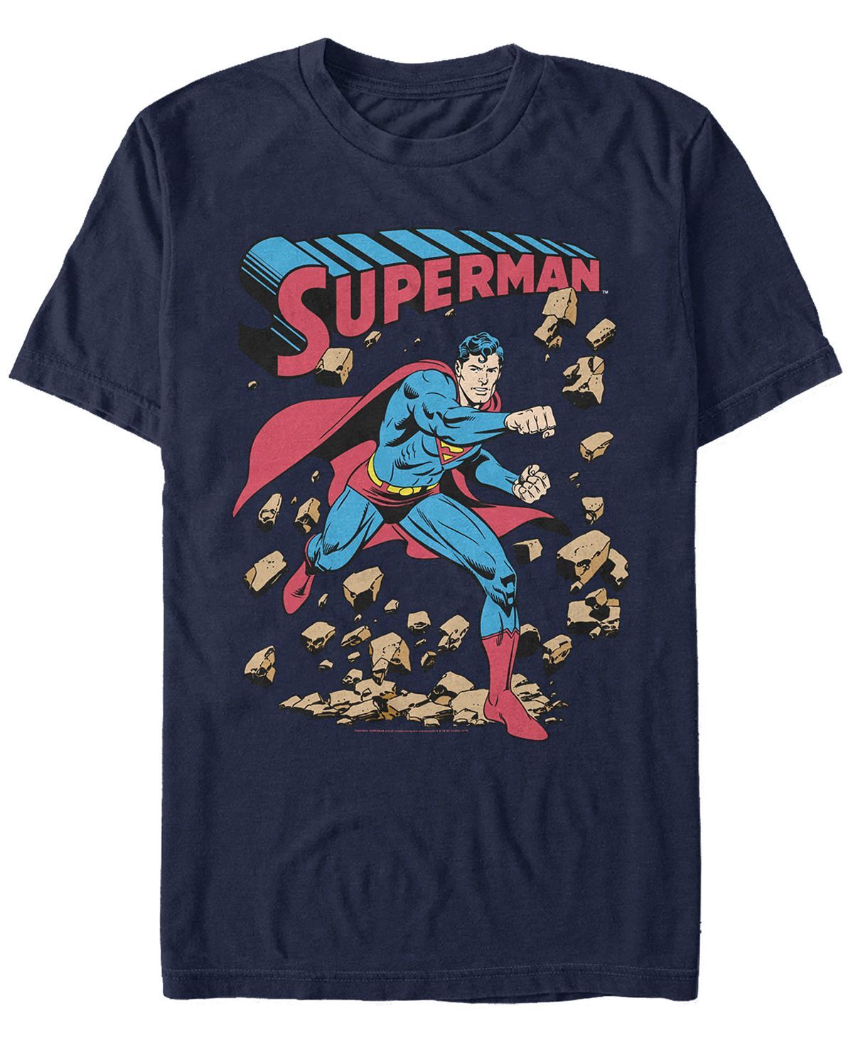 

Мужская футболка с коротким рукавом dc superman rock punch Fifth Sun, синий