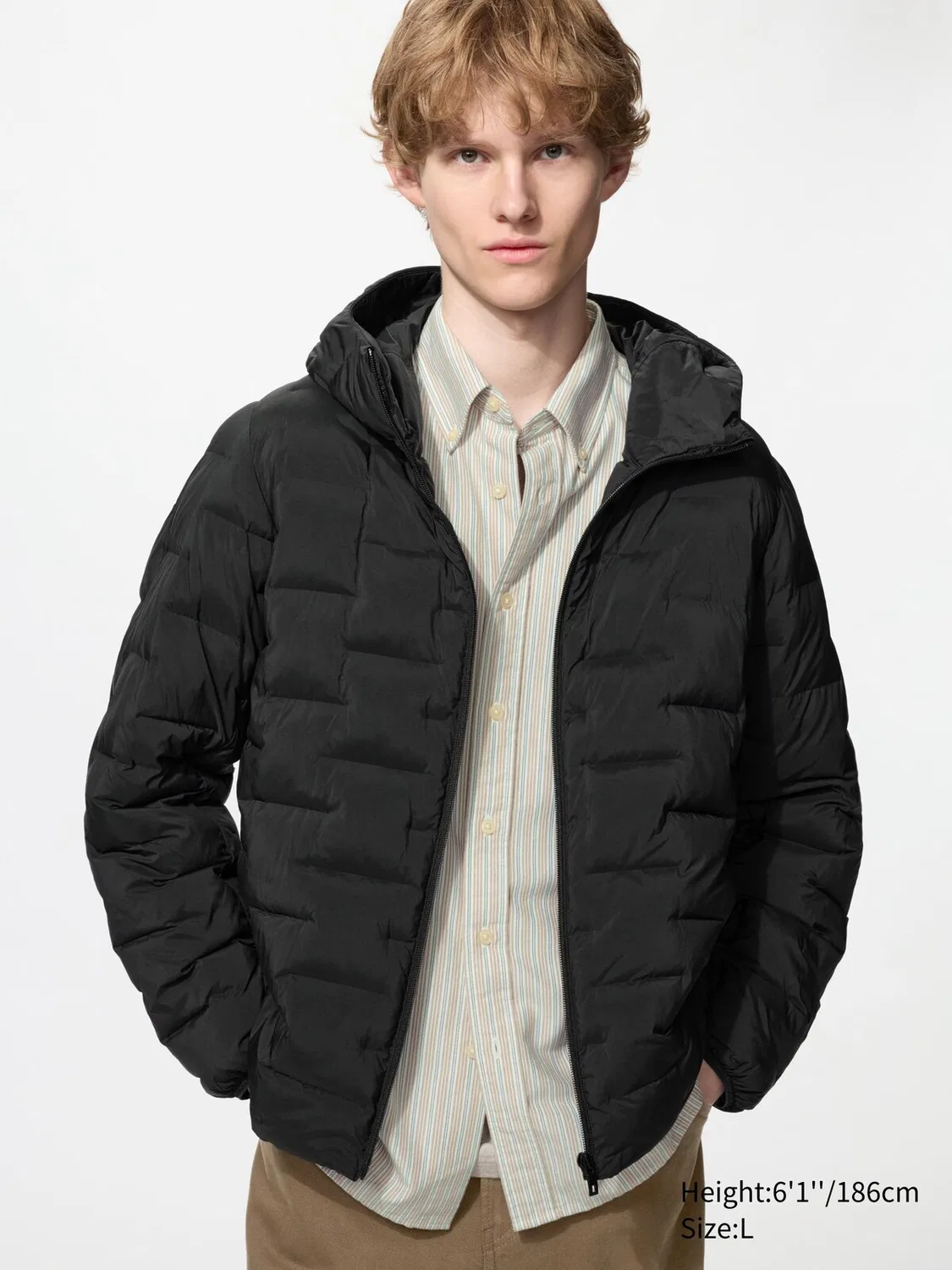 Куртка-парка Uniqlo Pufftech, утепленная, черная