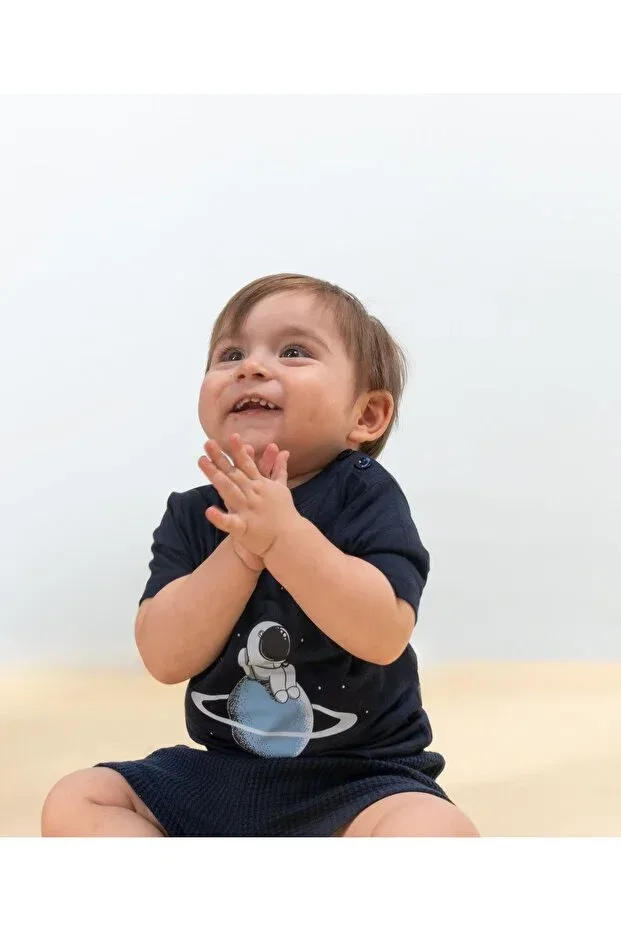 Детская футболка для мальчиков с принтом Molica Baby, Navy Blue