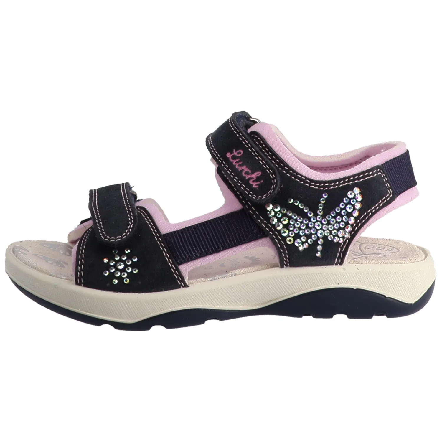 Детские сандалии с контрастными швами Lurchi, Navy-Rosa