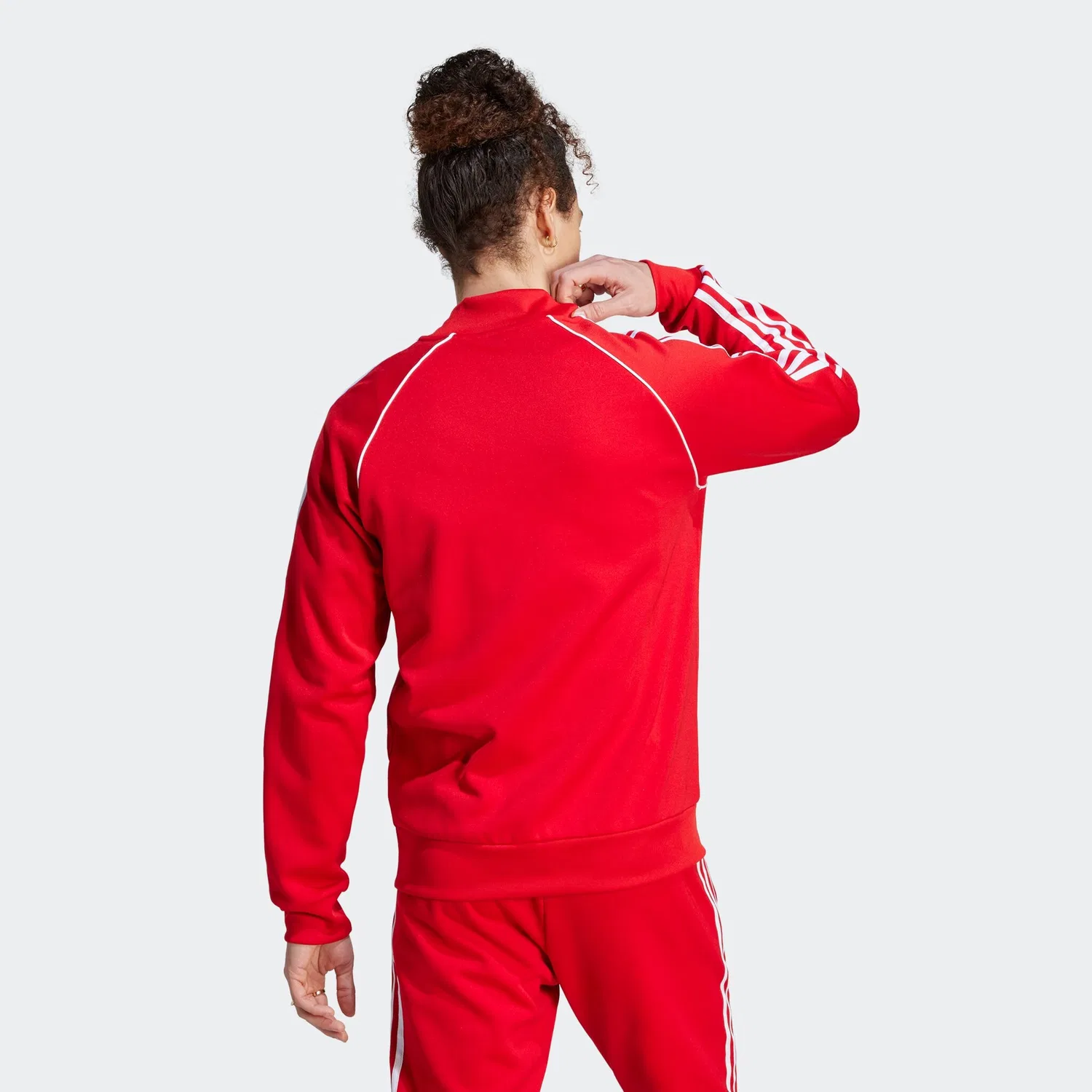 Мужская тренировочная куртка с ретро-дизайном Adidas Originals, Better Scarlet/White — фото 4