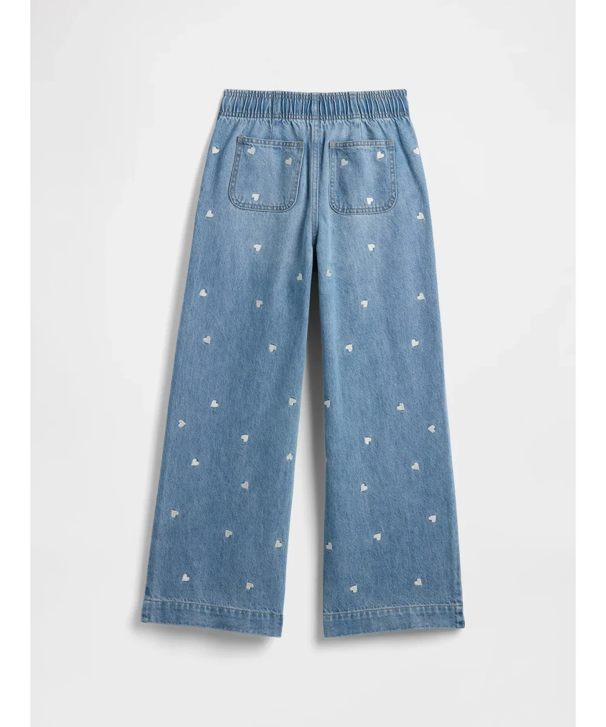 Детские джинсы-клеш с высокой посадкой Wide Fit GAP, Light Indigo Blue — фото 4
