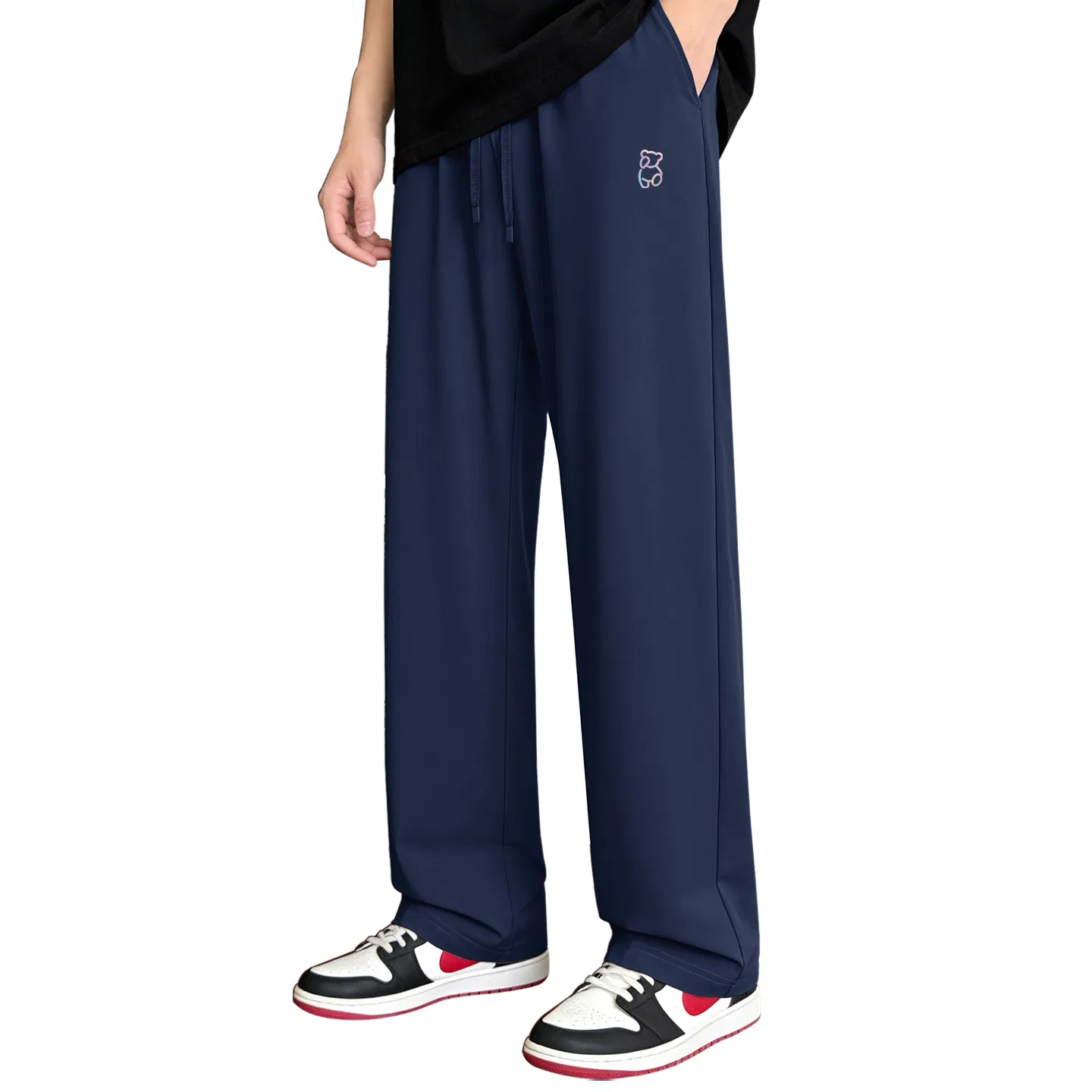 Детские брюки прямого кроя из хлопка MINISO, Navy Blue