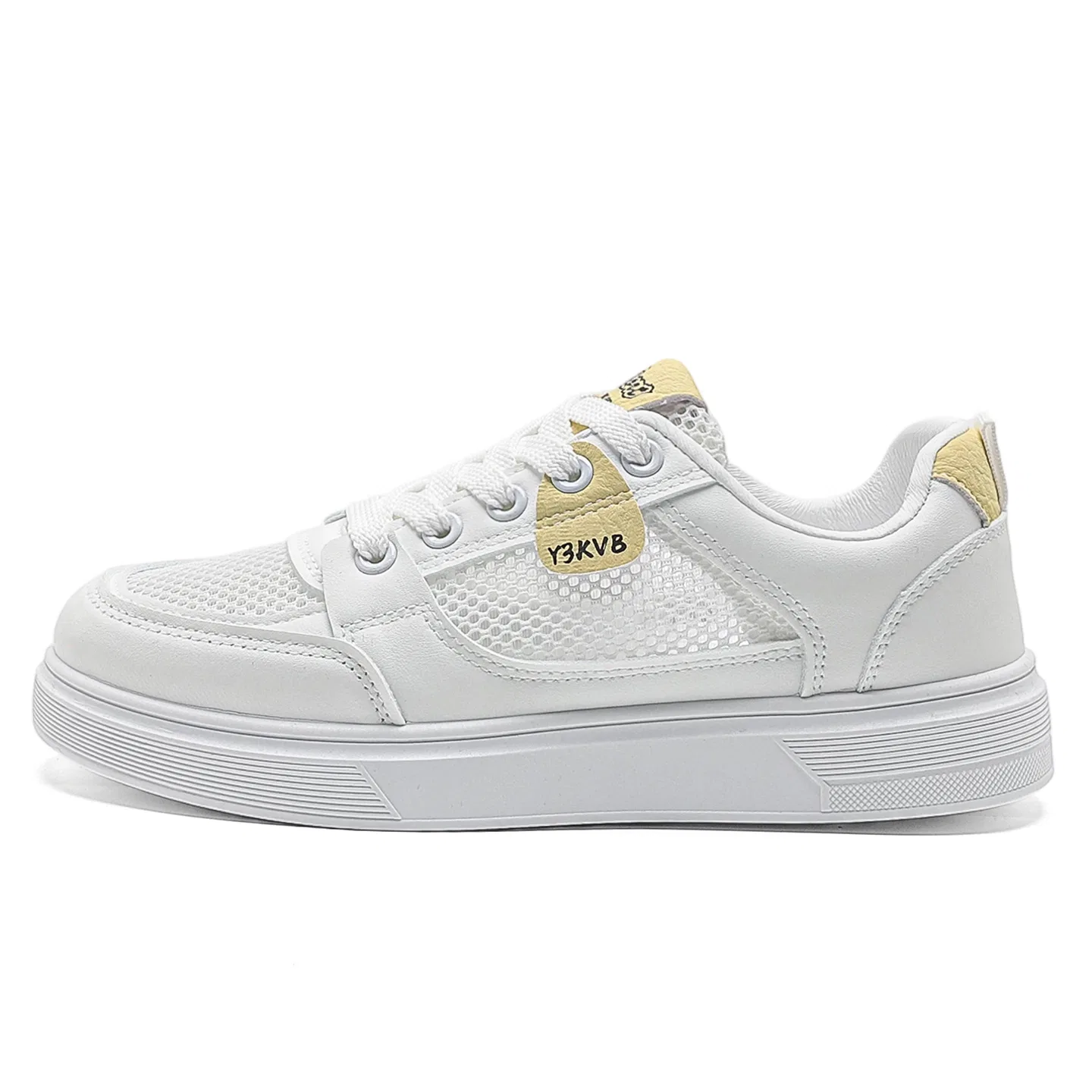 Детские скейтбордические кроссовки White Yellow VENICEW, Бело-Желтый