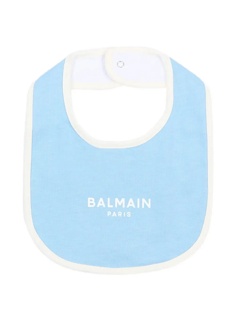 Боди-комбинезон с нагрудником и шапочка с логотипом Balmain Kids, синий — фото 2