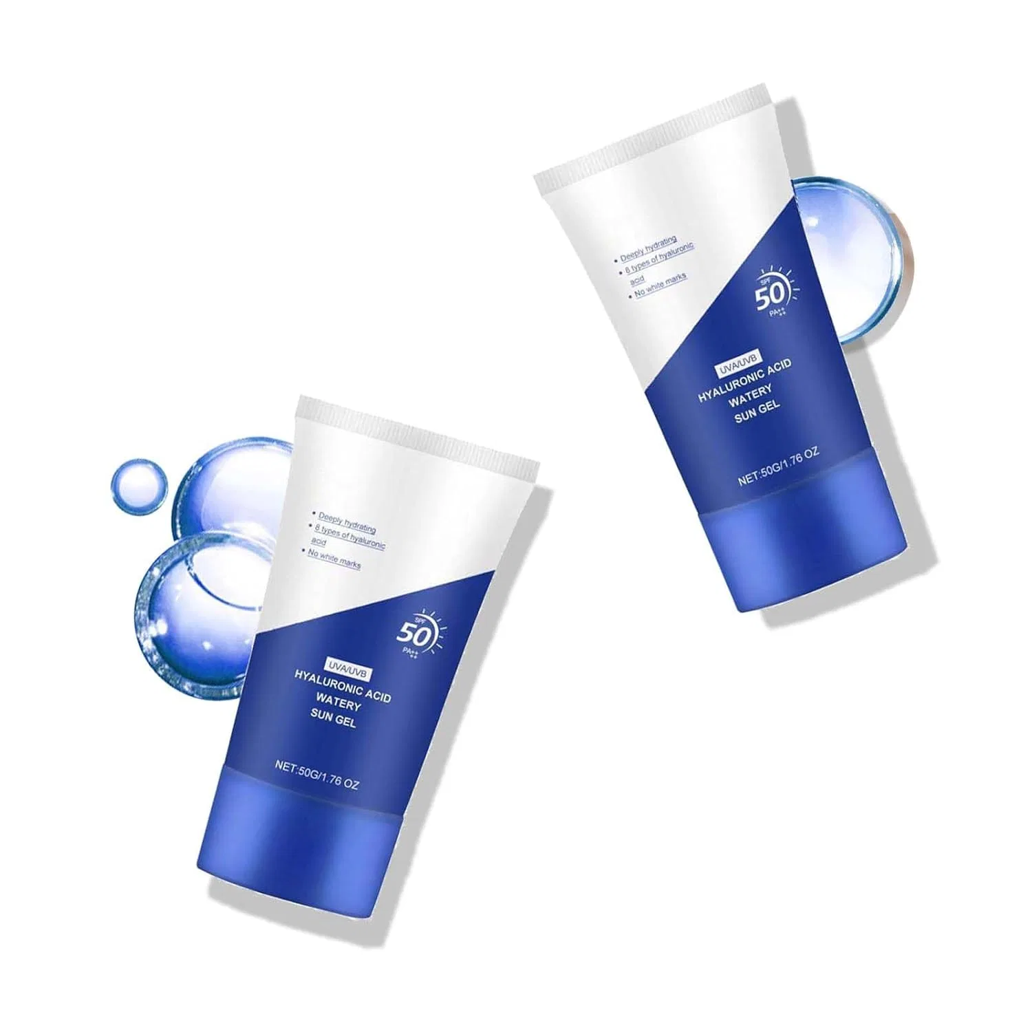 Солнцезащитный гель SPF50+ с гиалуроновой кислотой, 90 мл, Blue Generisch