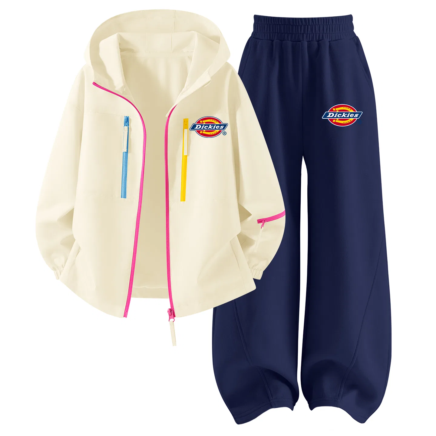Детский комплект из худи и брюк с принтом K Dawn White/Thick K Navy Blue Dickies