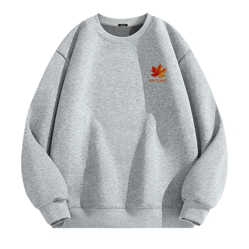 Детский свитшот с начесом Ма Gradient Maple Leaf Chest Logo MINISO, Heather Gray