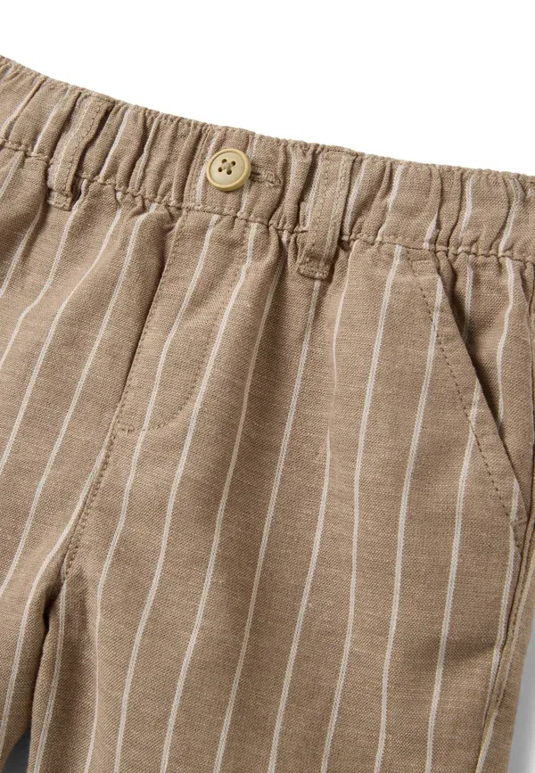 Комплект из рубашки и шорт, Striped, Ovs, beige brown, коричневый — фото 4