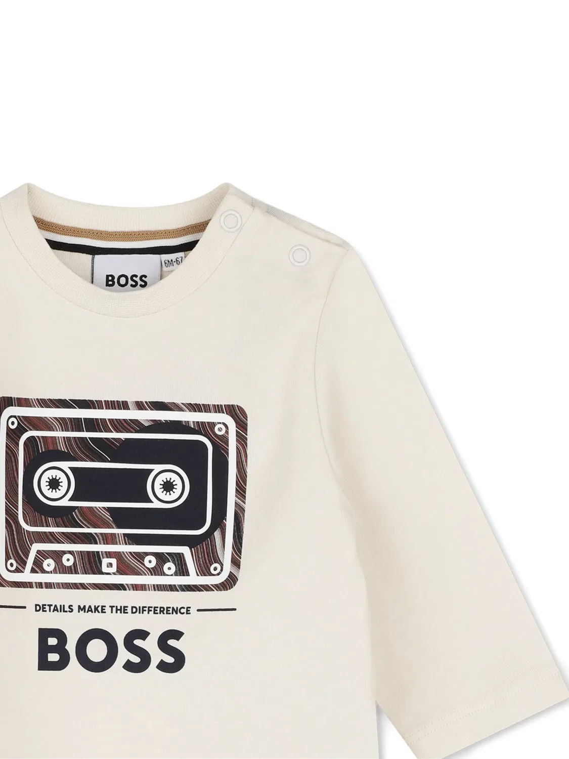 Футболка с длинными рукавами и графичным принтом Boss Kidswear, нейтральные цвета — фото 3