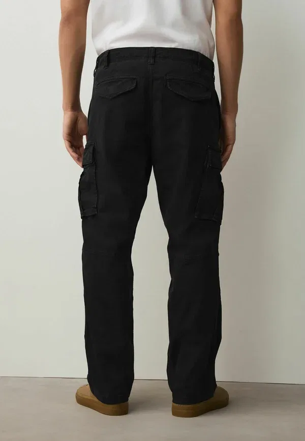 Брюки из хлопка с эластаном Cargo trousers Next, черный — фото 2