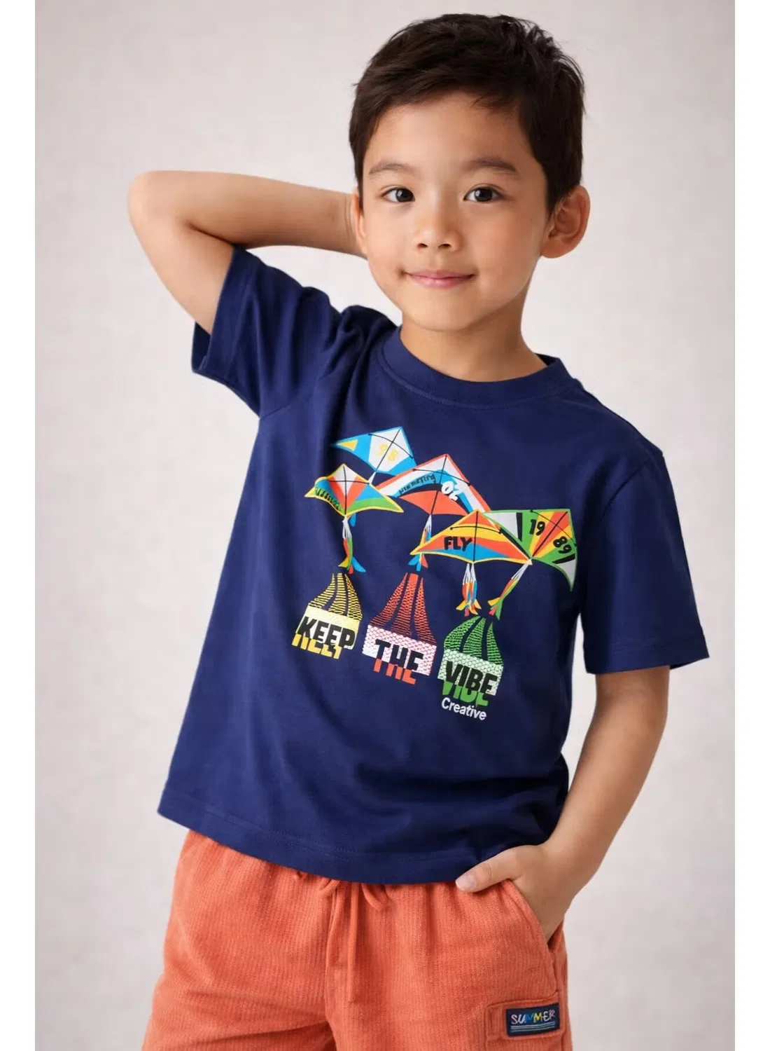 Комплект футболка с принтом и шорты Boys’ 2-piece set Victor And Jane, синий — фото 2