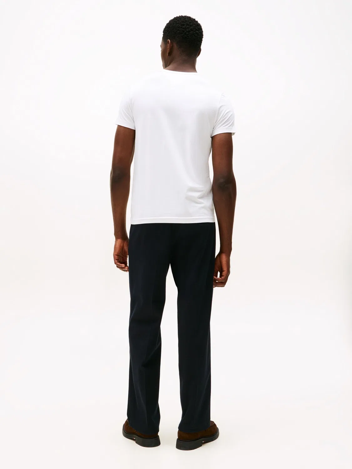 Футболка с логотипом Tommy Hilfiger Slim Fit Core Stretch, белый кремовый — фото 2