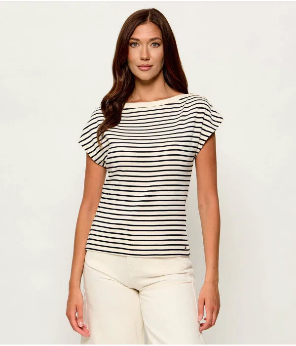Женская футболка из хлопка Regular Fit Tommy Hilfiger, Écru