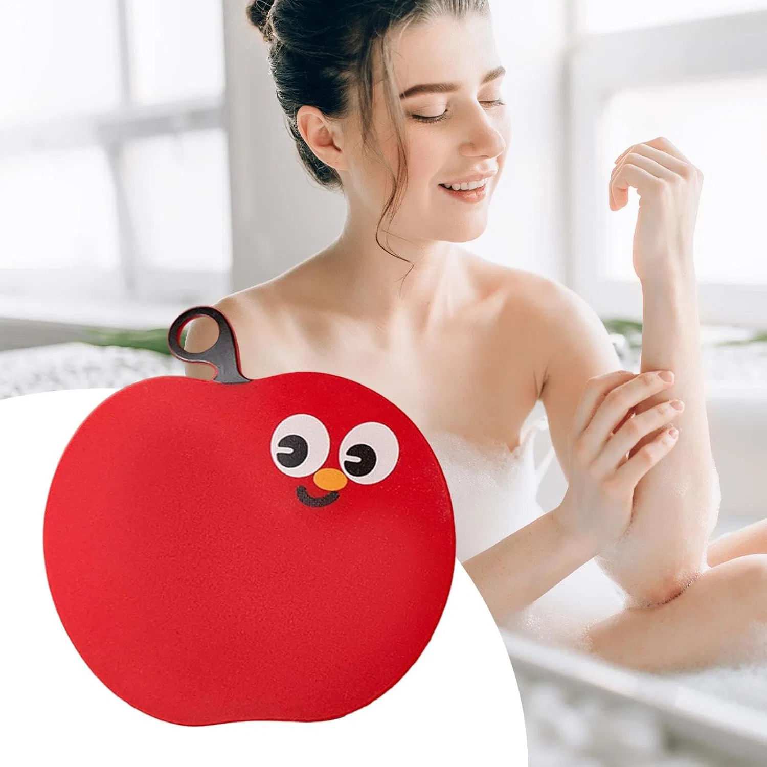 Щетка для тела с присоской, Silicone, Miyanvuo, 14x13 см, 50 г, Red — фото 2