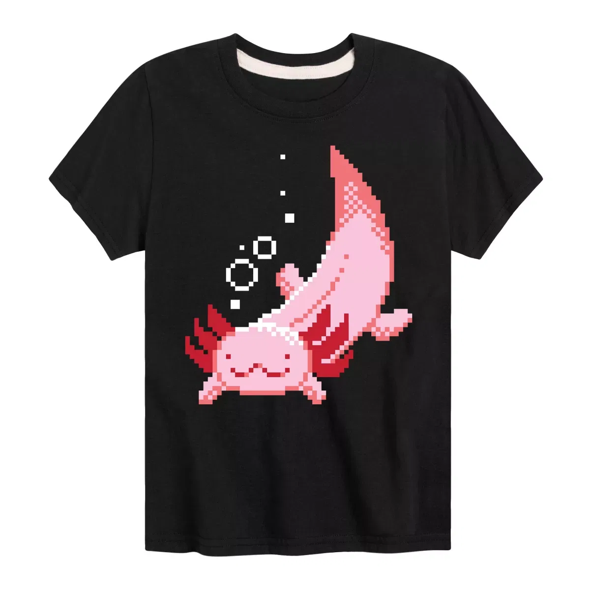 Детская футболка с принтом Pixelated Axolotl Instant Message, Heather Blue