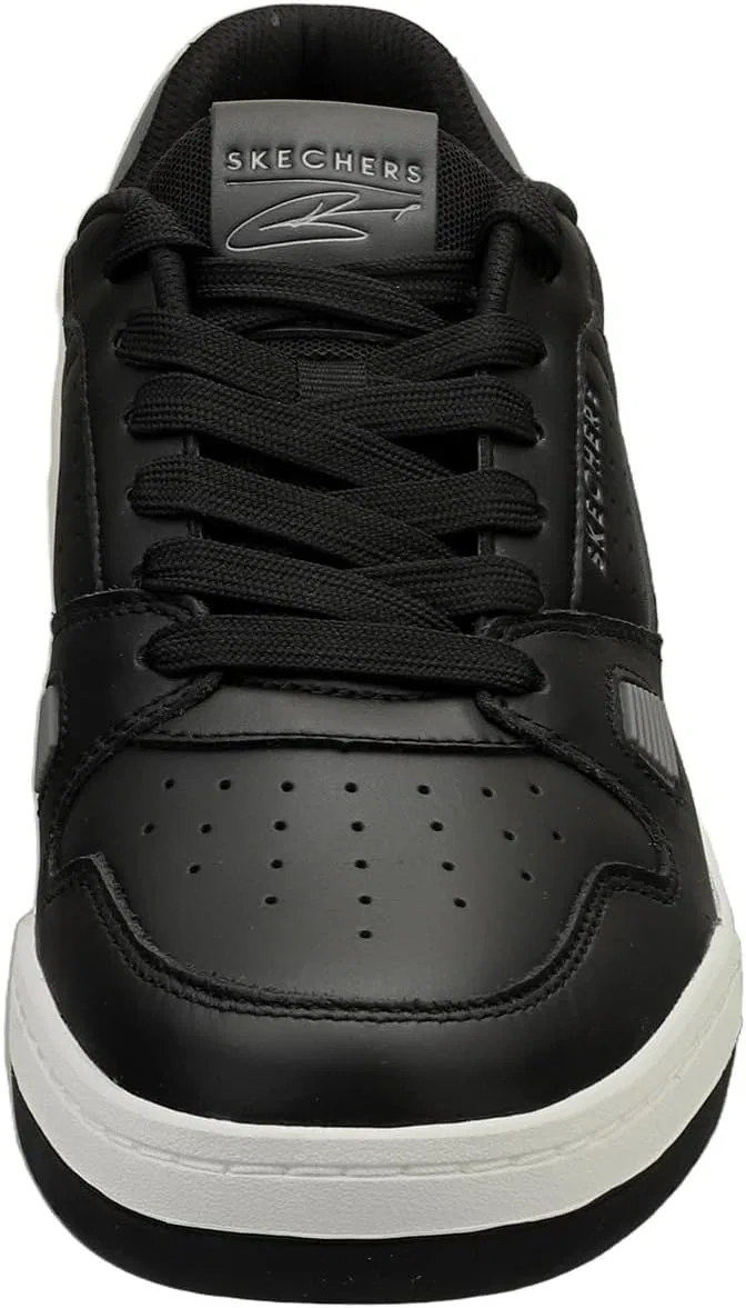 Мужские кроссовки Skechers Koopa Harry Kane Court Trainers, Black Leather Suede Mesh Gray Trim — фото 3