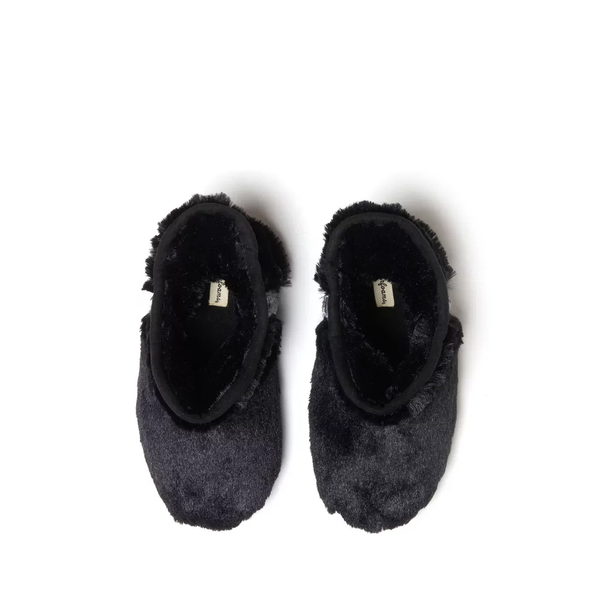 Детские тапочки для девочек с мехом Charlotte Fuzzy Bootie Dearfoams, Black — фото 4