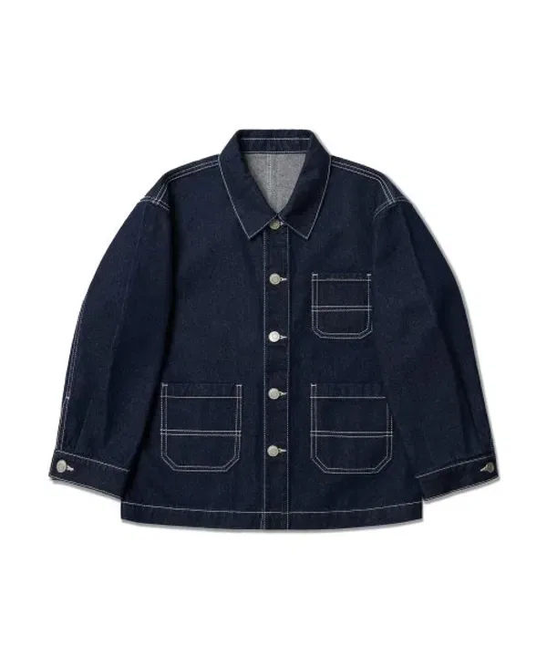 Джинсовая куртка оверсайз, Musinsa Standard Kids, Deep Indigo — фото 2