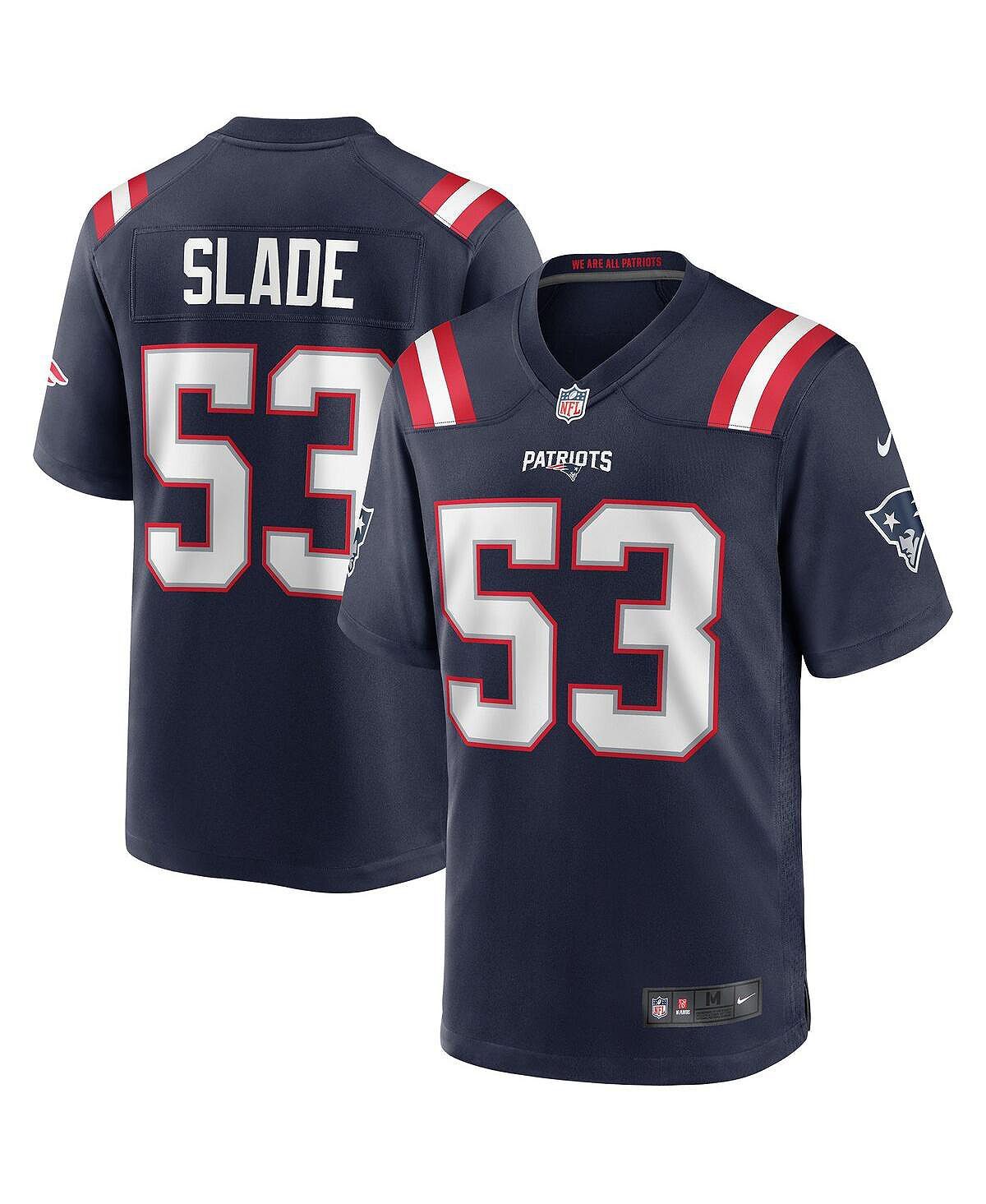 

Мужская футболка chris slade navy new england patriots game для пенсионеров Nike, синий