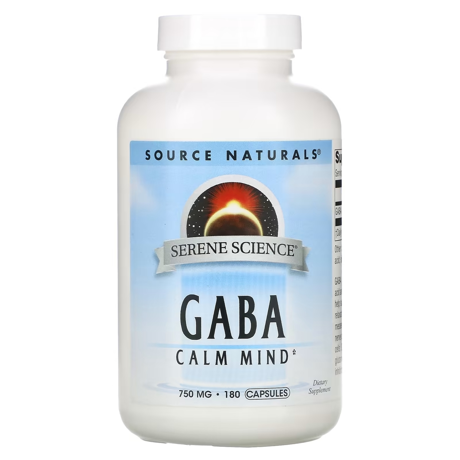 

Source Naturals ГАМК успокаивающее средство 750 мг, 180 капсул