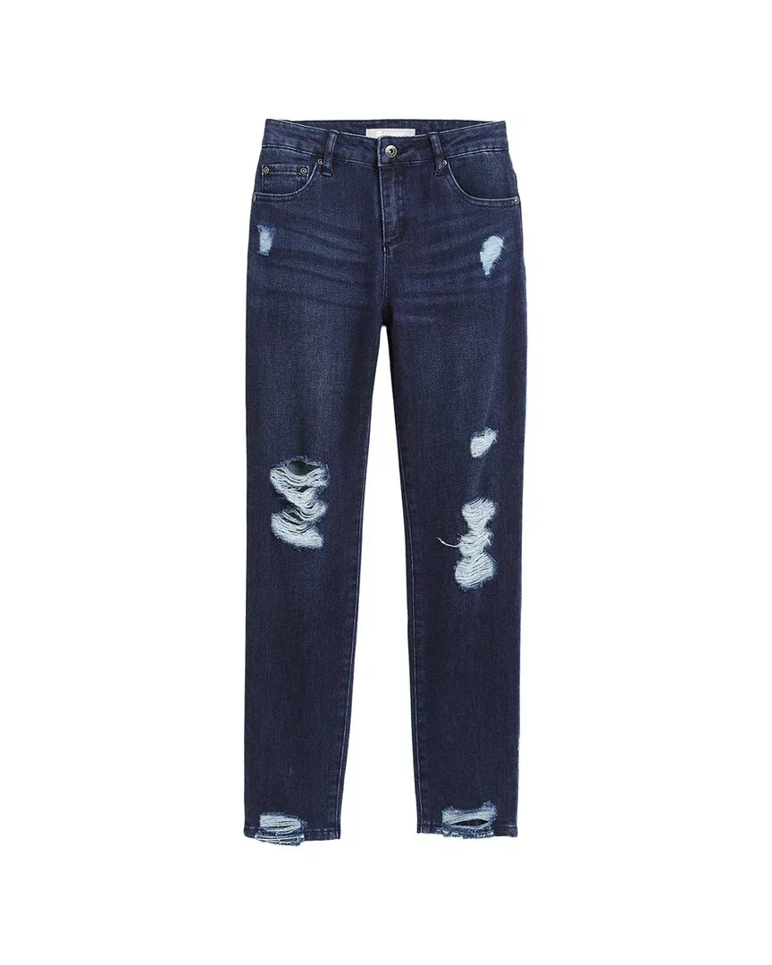 Детские брюки для девочек с потертостями Tractr Jeans Destructed Weekender Pant, синий
