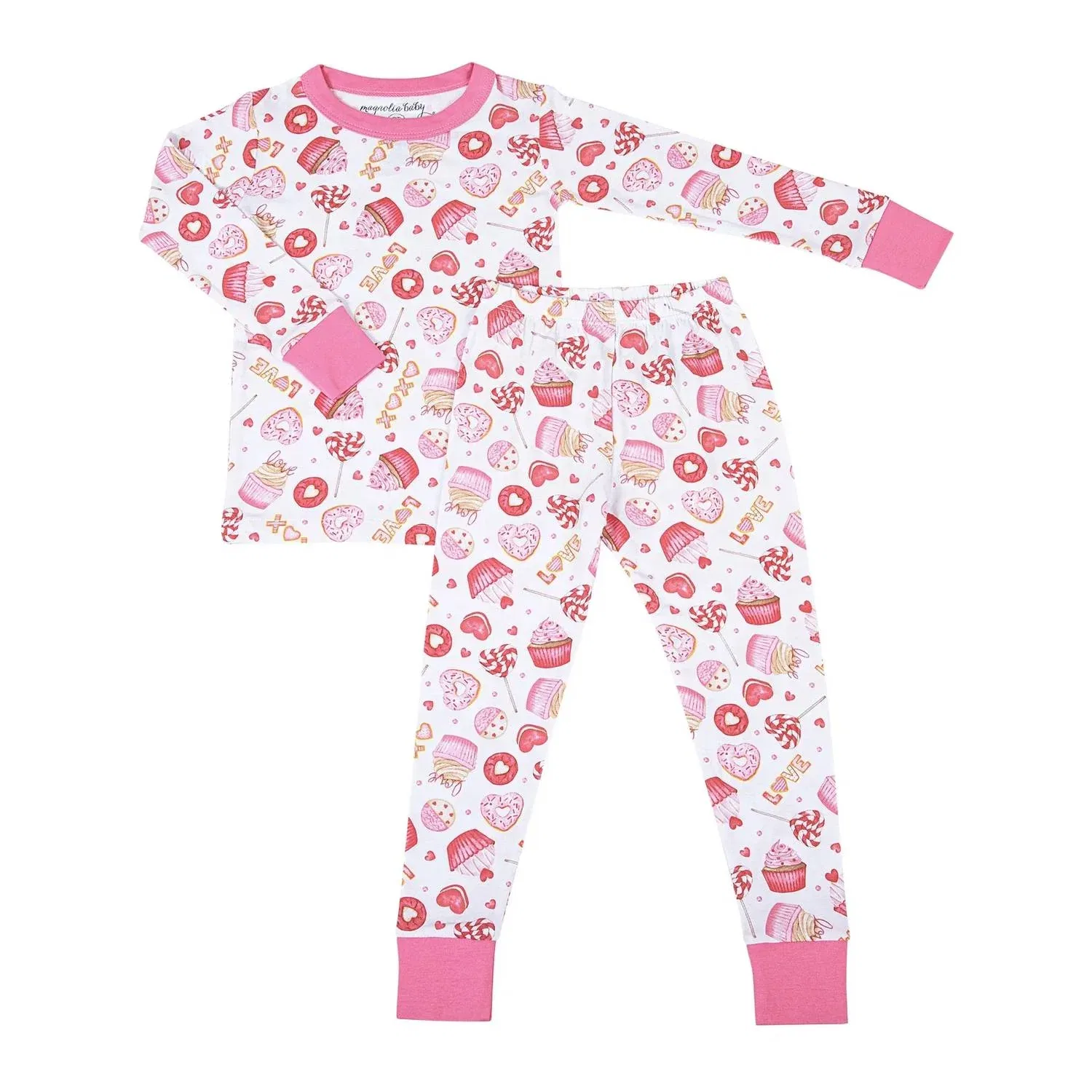 Детский комплект пижам с длинным рукавом Xoxo Sweets Magnolia Baby, розовый