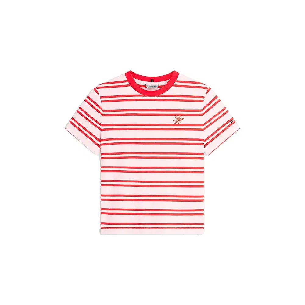 Футболка с коротким рукавом Tommy Hilfiger Script Regular Fit, розовый — фото 3