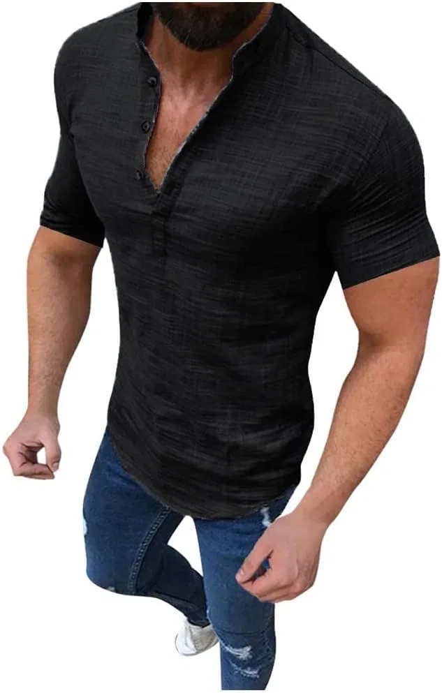 Мужская футболка с вафельным узором, Black