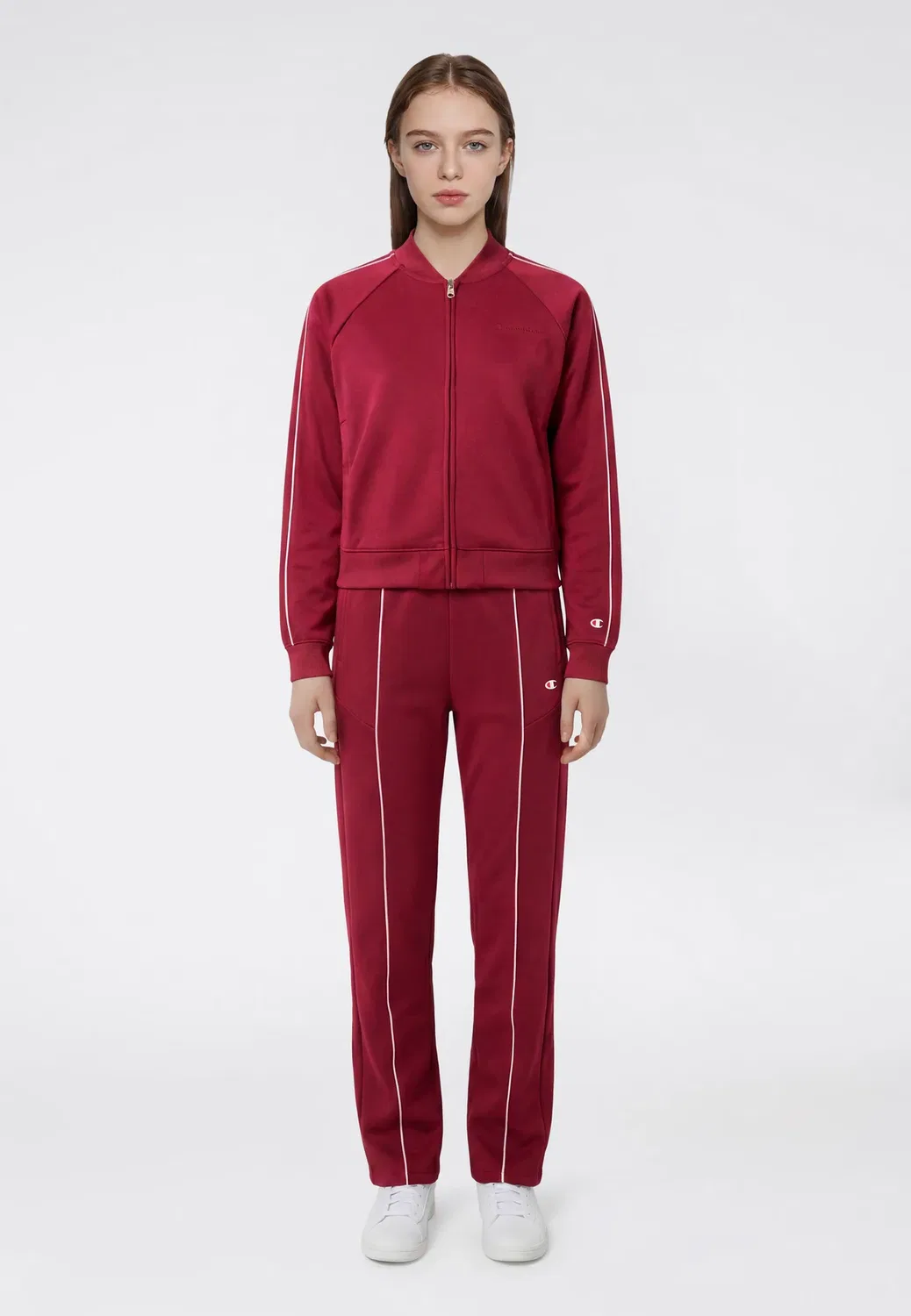 Спортивная толстовка на молнии свободного кроя Champion, Dark Red — фото 2