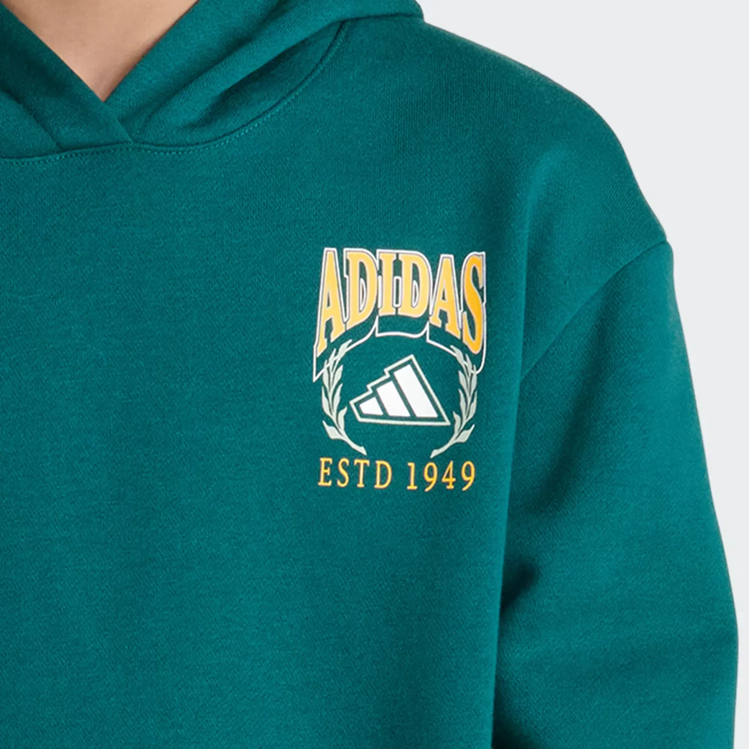 Детская толстовка с капюшоном и принтом Adidas Sportswear, темно-зеленый — фото 4
