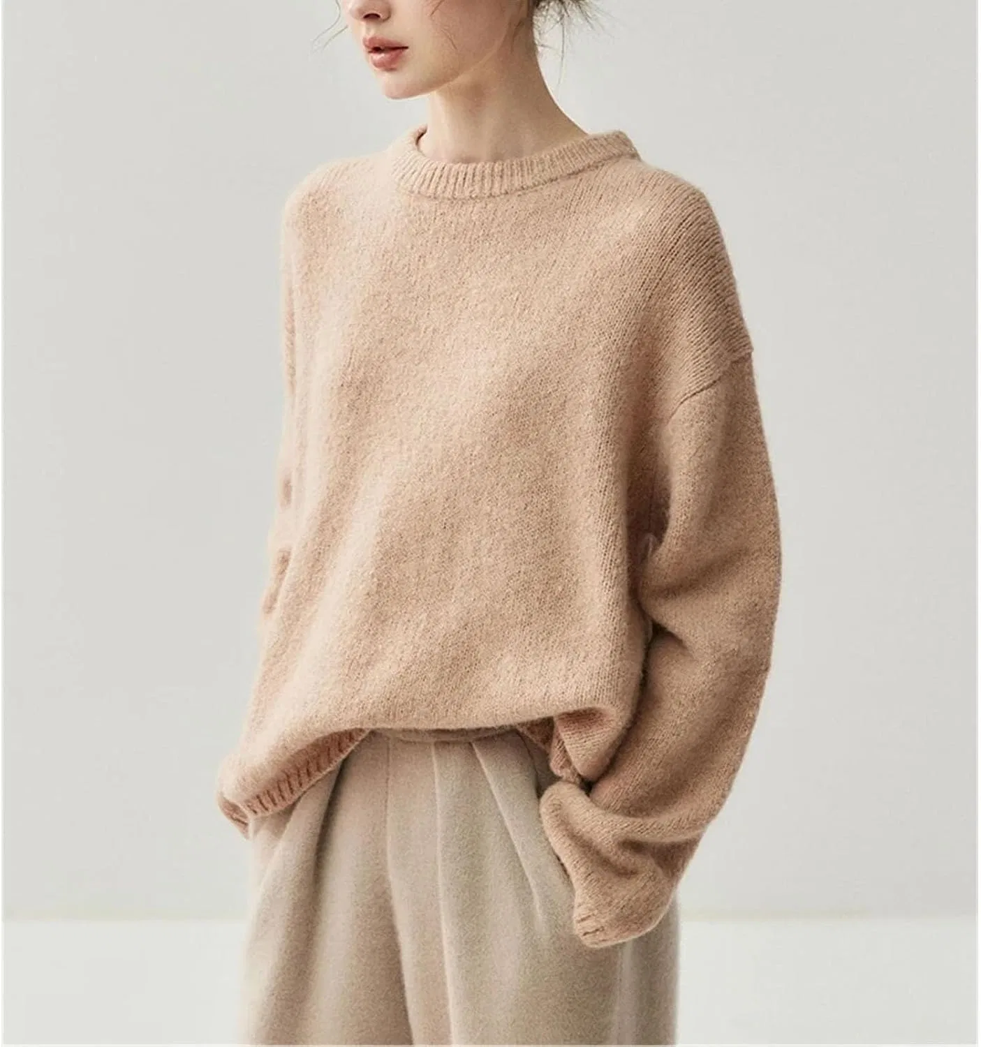 Женский пуловер с длинным рукавом из кашемира, Qian Camel — фото 4