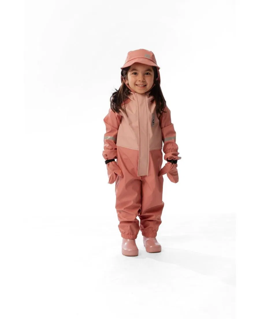 Детский дождевик-комбинезон с капюшоном, модель Rain One Piece Deux par Deux, Pink