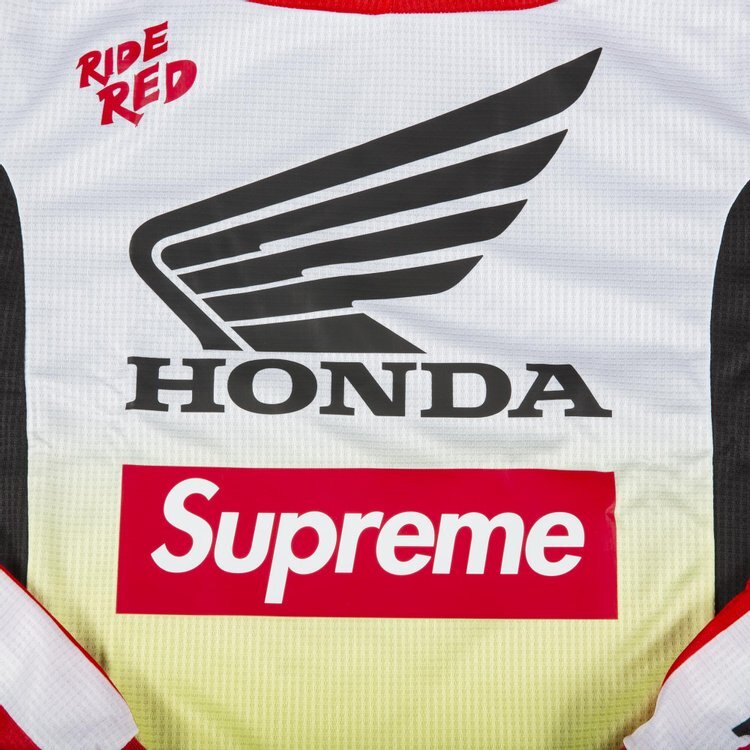 Футболка Supreme x Honda Fox Racing Moto Jersey 'Red', красный — фото 4