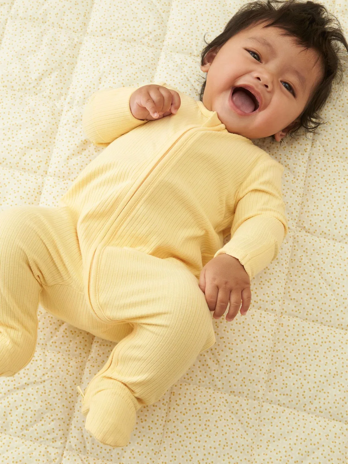 Комбинезон для сна Ribbed Clever Zip Sleepsuit Mori, желтый