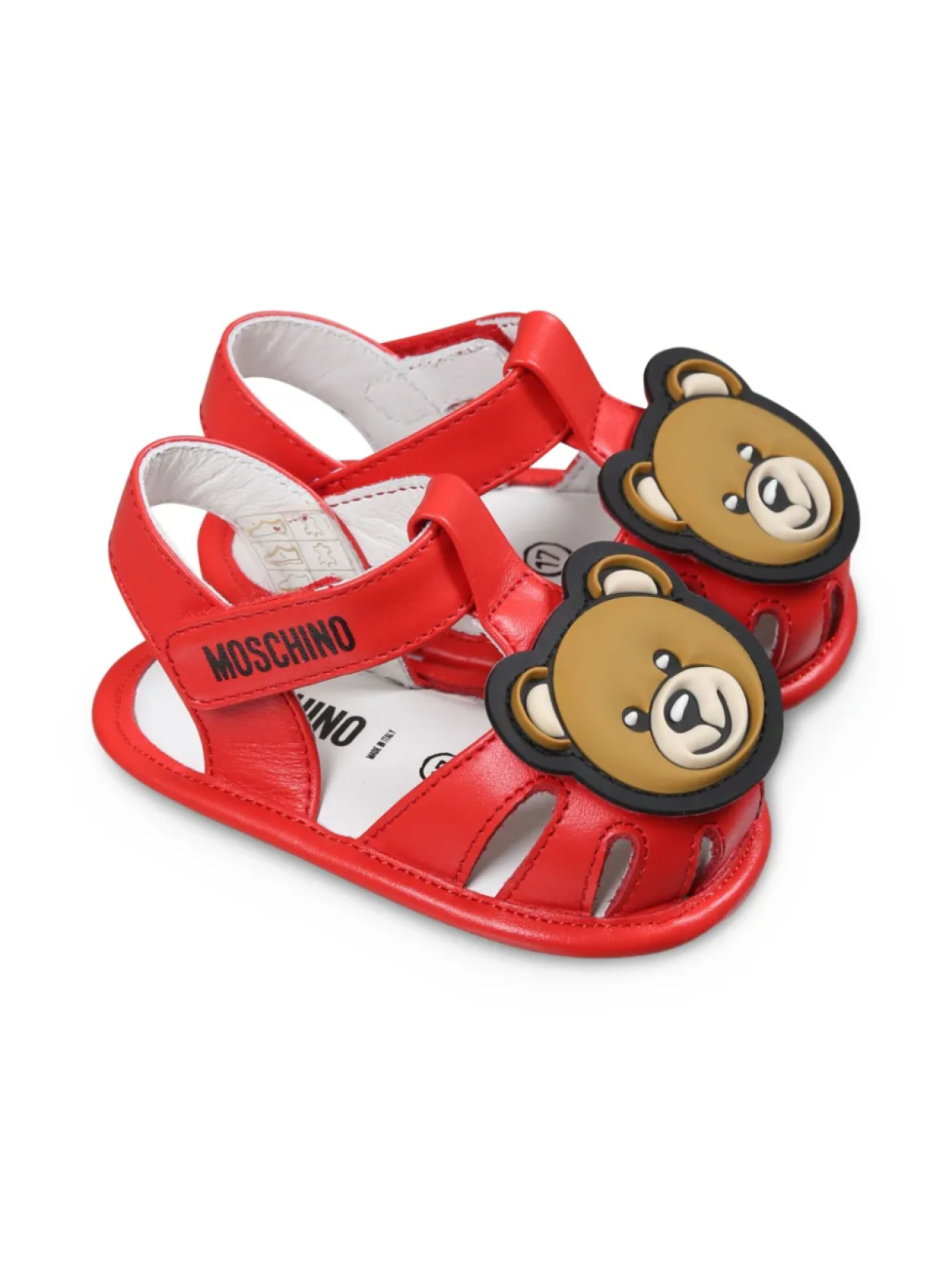 

Сандалии Moschino Kids с аппликацией Teddy Bear, красный