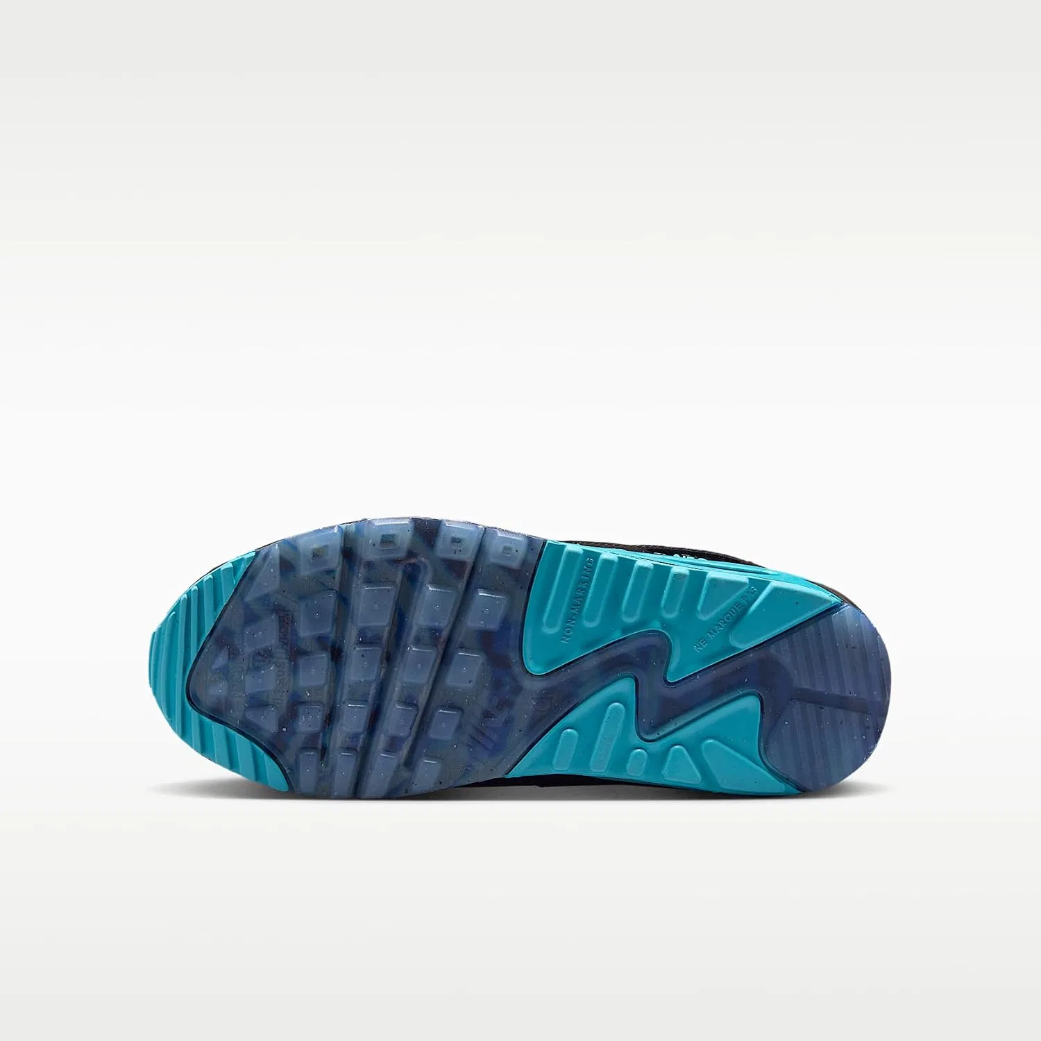 Детские кроссовки для мальчиков с принтом Nike Air Max 90 SE Junior Shoes Nike, Black/Gamma Blue/Ice/Chrome — фото 2